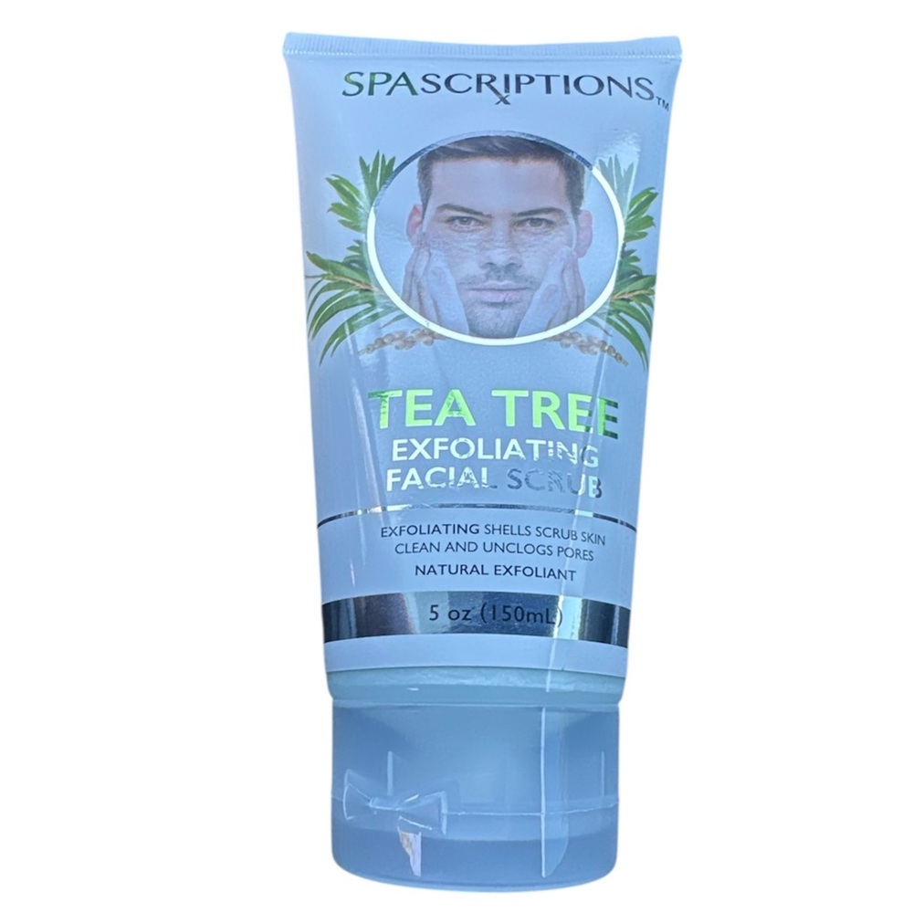 SpaScriptions Tea Tree Exfoliating Facial Scrub 5oz – Deep Clean & Unclog Pores